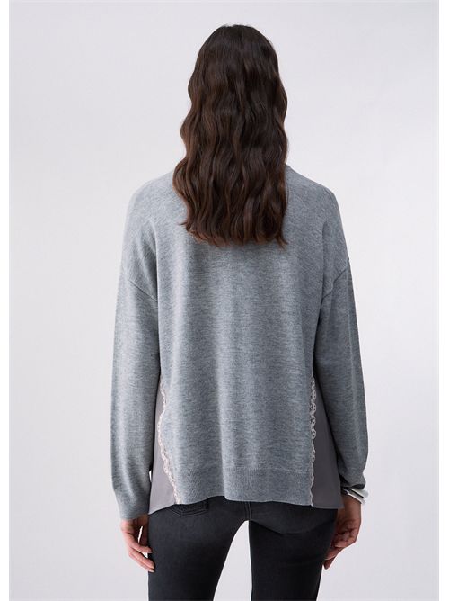Maglia con inserti in raso LIU JO | WF6290MA16R/02050